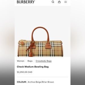 BURBERRY MEDIUM BOWLING BAG